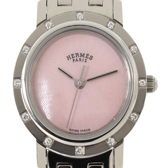 HERMES エルメス レプリカ クリッパー CL4.230.217/3870 ダイヤモンド ナクレ ピンクシェル レディース